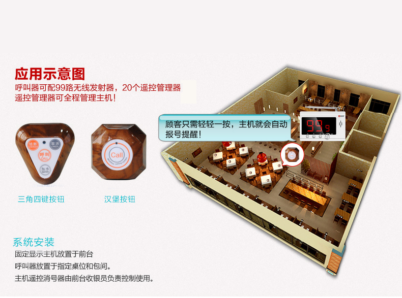 餐廳無線呼叫系統(tǒng)